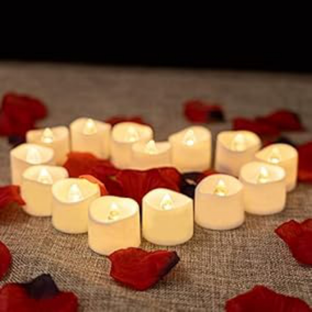 LED tealight candles w/rose petals | FREE w/Lingerie When Added To Bundle